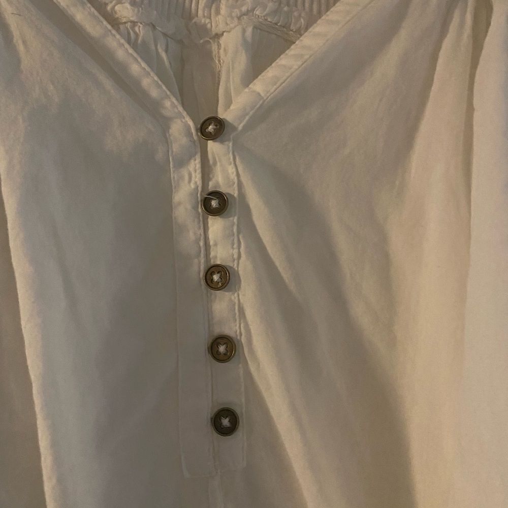 We The Free White Boho Tunic with Button Placket - Picture 4 of 5